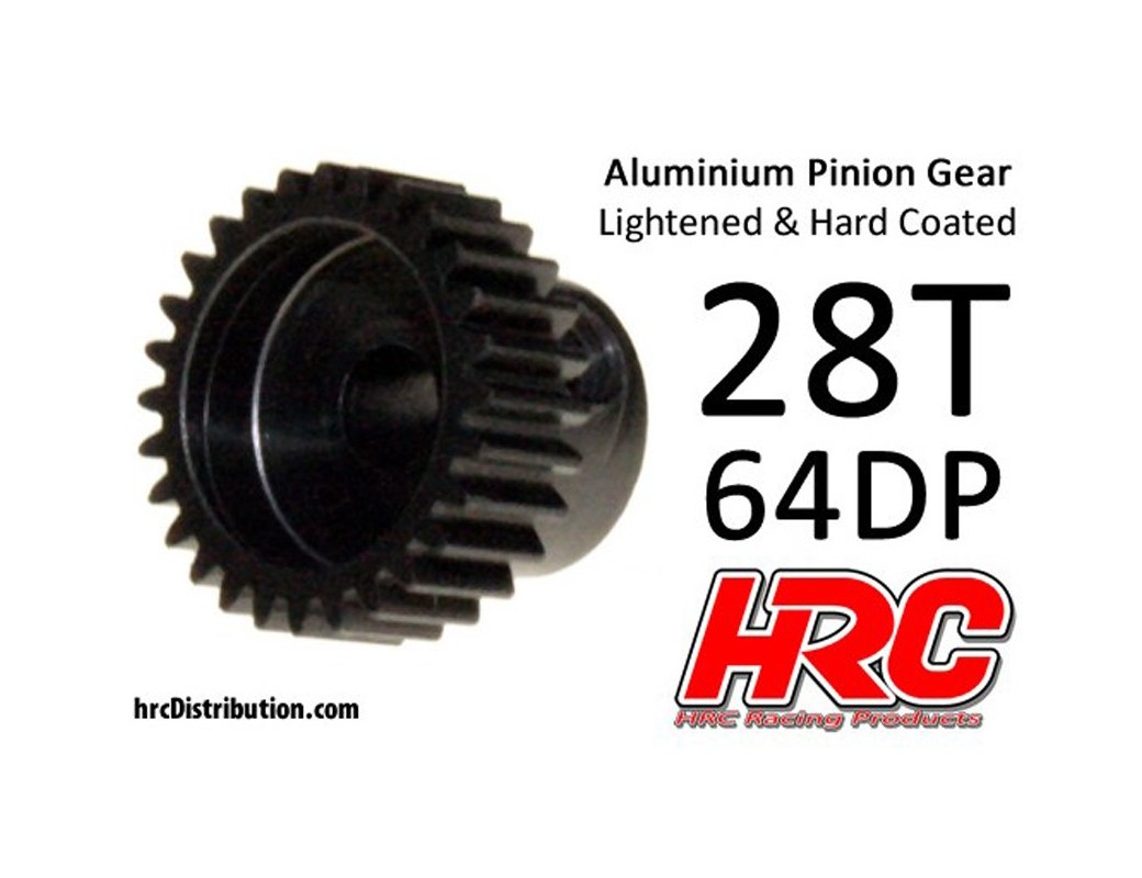 Piñon 28T, Pitch 64 para Coches Rc (HRC 76428AL). Pinion Gear Steel - Light HRC 76428AL Piñones y Coronas RC