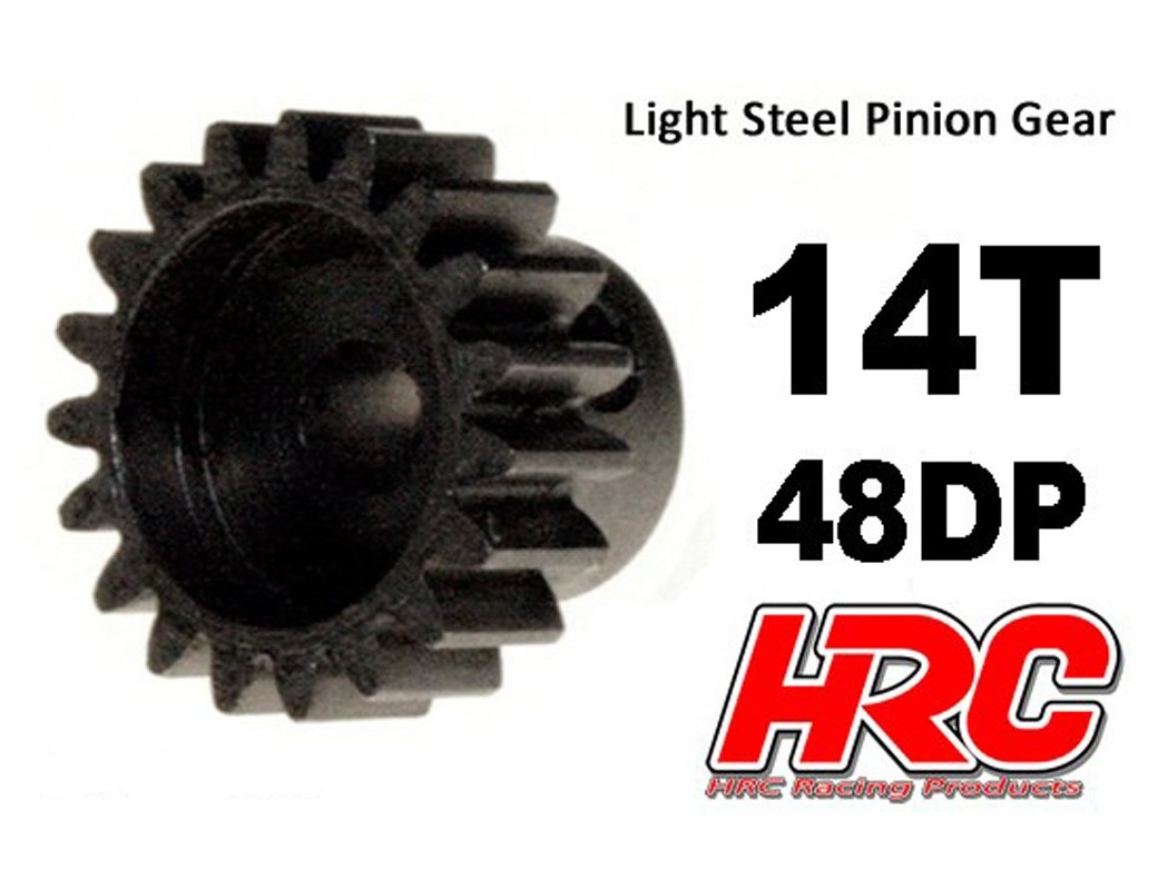 Piñon 14T, Pitch 48 para Coches Rc (HRC 74814). Pinion Gear Steel - Light HRC 74814 Piñones y Coronas RC