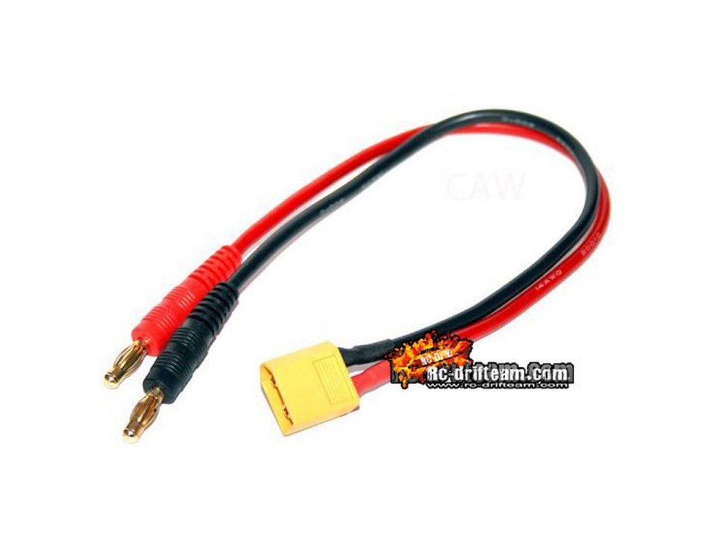 Cable para Cargador con Conector Banana a XT60, Charger Cable battery plug HRC9110 Conectores, Cables y Adaptadores RC