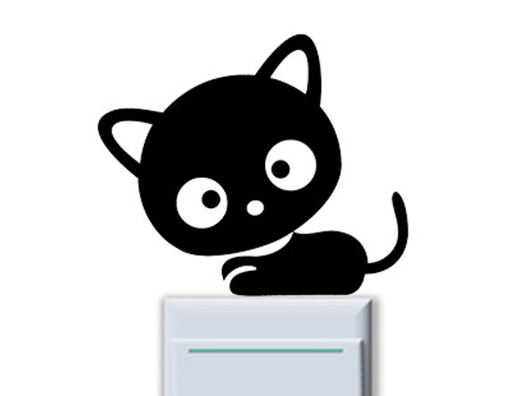 Vinilo Interruptor luz Gato negro. Light switch vinyl sticker decal bedroom Cat VINCAT Vinilos Decorativos, Stickers