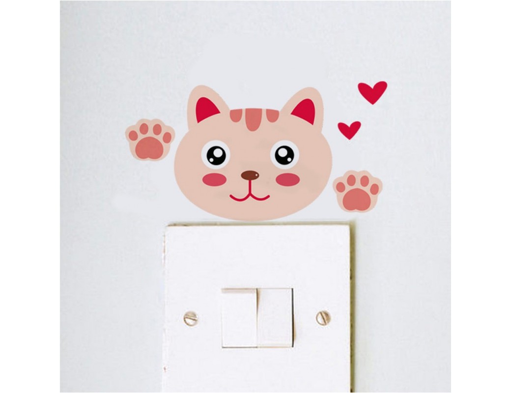 Vinilo Interruptor luz simpático gatito. Light switch vinyl sticker decal bedroom cat VINGAT3 Vinilos Decorativos, Stickers