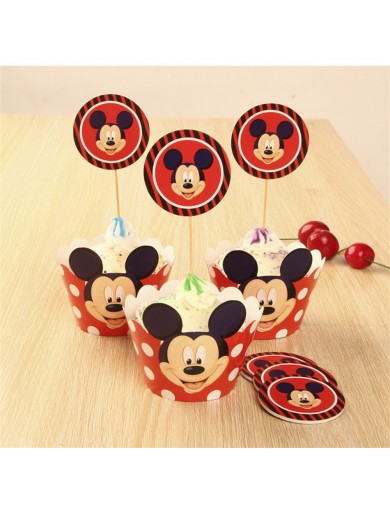 Mickey Mouse Decoración Pasteles cupcakes Toppers 12 ud. Birthday party TOPPMICKEY2 Decoración Fiestas