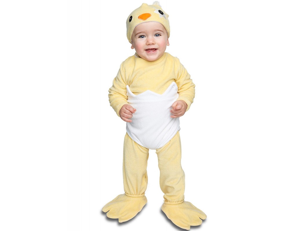 Disfraz de Pollito en el cascarón Para Bebés de 6 a 12 meses. Halloween, Carnaval. Chick Costume for BabiesDisfraces Infantiles