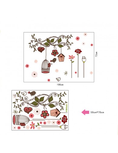 Vinilo Decorativo Pájaros. Flower Vine Birdcage Wall Stickers Vinyl Decal VINpaj Vinilos Decorativos, Stickers