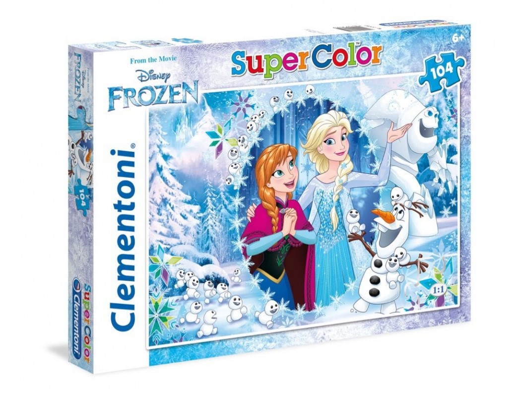 Frozen puzzle 104 piezas, Elsa, Anna y Olaf. Clementoni 149638 Puzzles y Rompecabezas