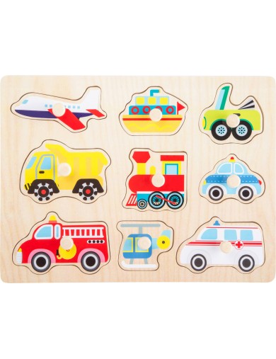 Puzzle de madera para insertar Vehiculos. Puzzle infantil. juguetes bebes. Juguetes madera. Puzzle madera bebe LEG 10446 Puzz...