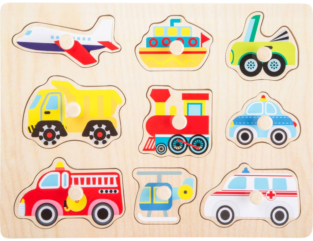 Puzzle de madera para insertar Vehiculos. Puzzle infantil. juguetes bebes. Juguetes madera. Puzzle madera bebe LEG 10446 Puzz...