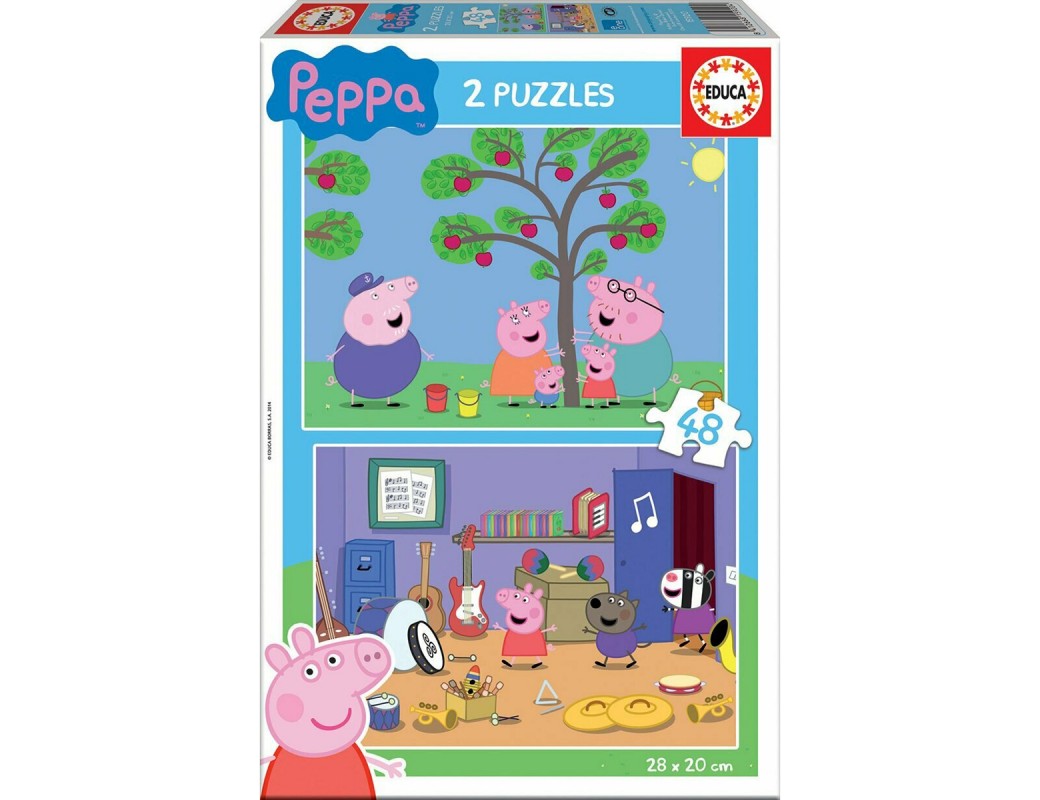 EDUCA, 2 Puzzles Peppa Pig 48 Piezas. Puzzles infantiles 143385 Puzzles y Rompecabezas