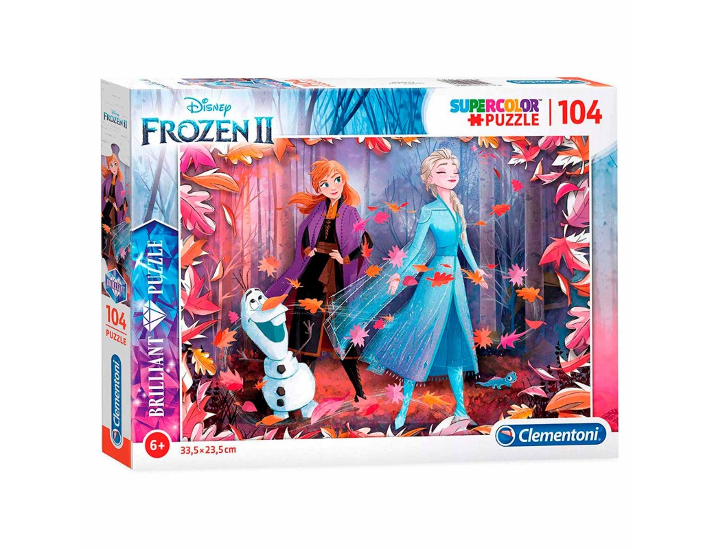 Frozen 2, Puzzle 104 piezas Brillante. Elsa, Anna, Olaf. Puzzles Clementoni 2016171 Puzzles y Rompecabezas