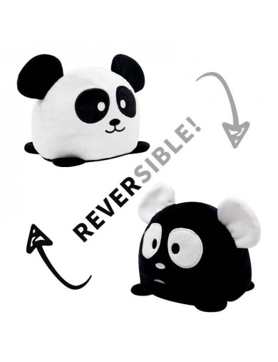 Peluche Reversible Oso Panda 15cm. Peluche emociones animales reversibles